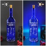 Grandma's Garden - Personalized Blue Bottle Lamp