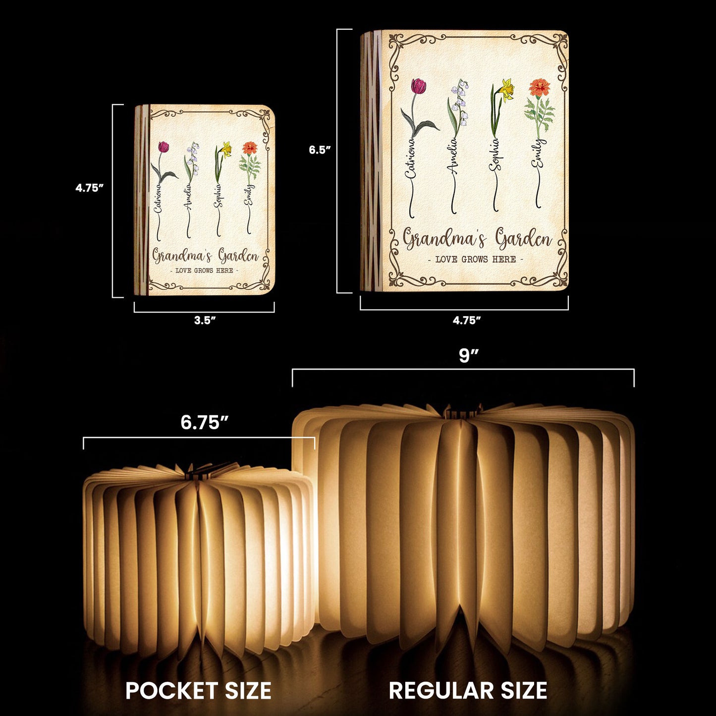 Grandma's Garden - Personalized Book Lamp