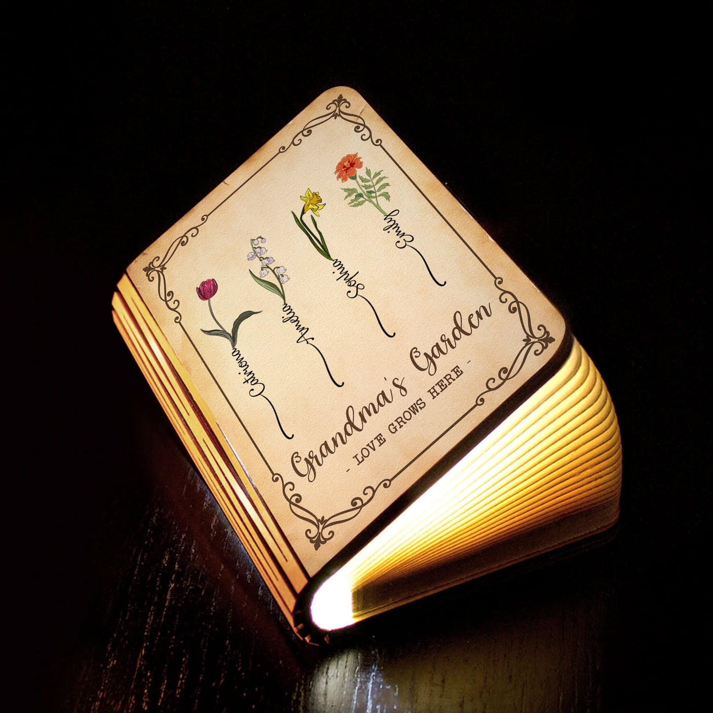 Grandma's Garden - Personalized Book Lamp