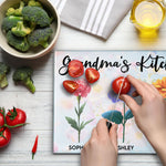 Grandma's Kitchen - Personalized Glass Cutting Board