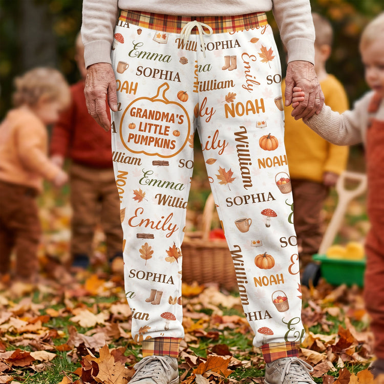Grandma'S-Little-Pumpkins-Repeating-Names-Fall-Pattern-Personalized-Lounge-Pants-2