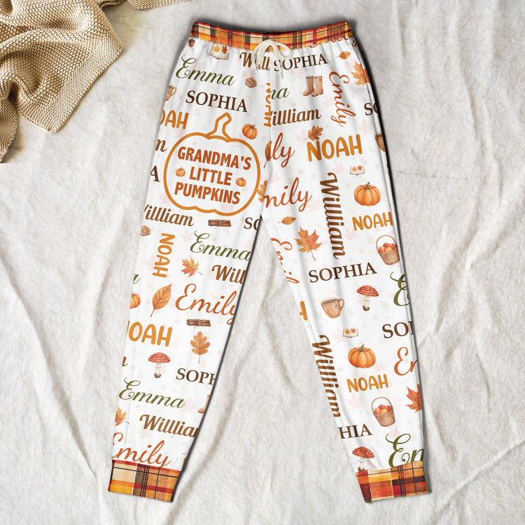 Grandma'S-Little-Pumpkins-Repeating-Names-Fall-Pattern-Personalized-Lounge-Pants-3