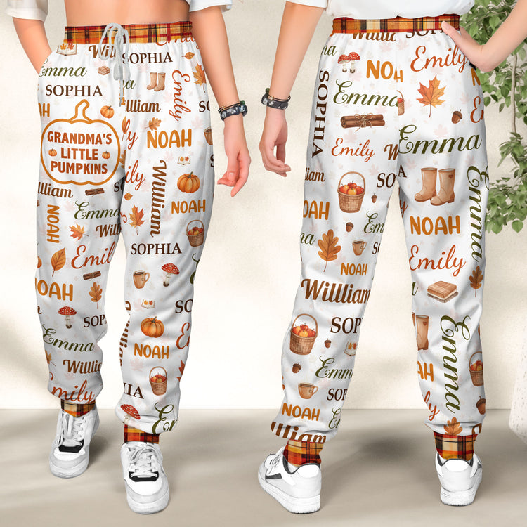 Grandma'S-Little-Pumpkins-Repeating-Names-Fall-Pattern-Personalized-Lounge-Pants-4