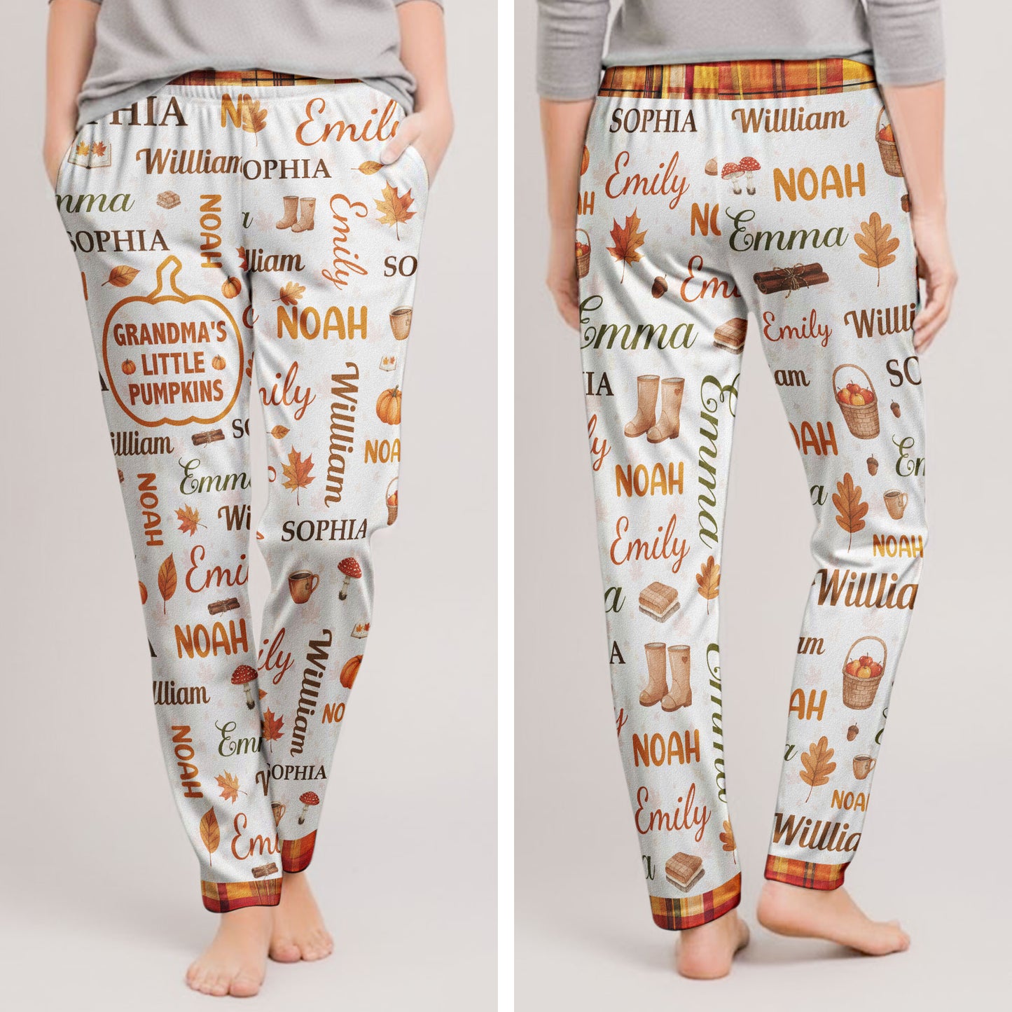 Grandma'S-Little-Pumpkins-Repeating-Names-Fall-Pattern-Personalized-Lounge-Pants-5