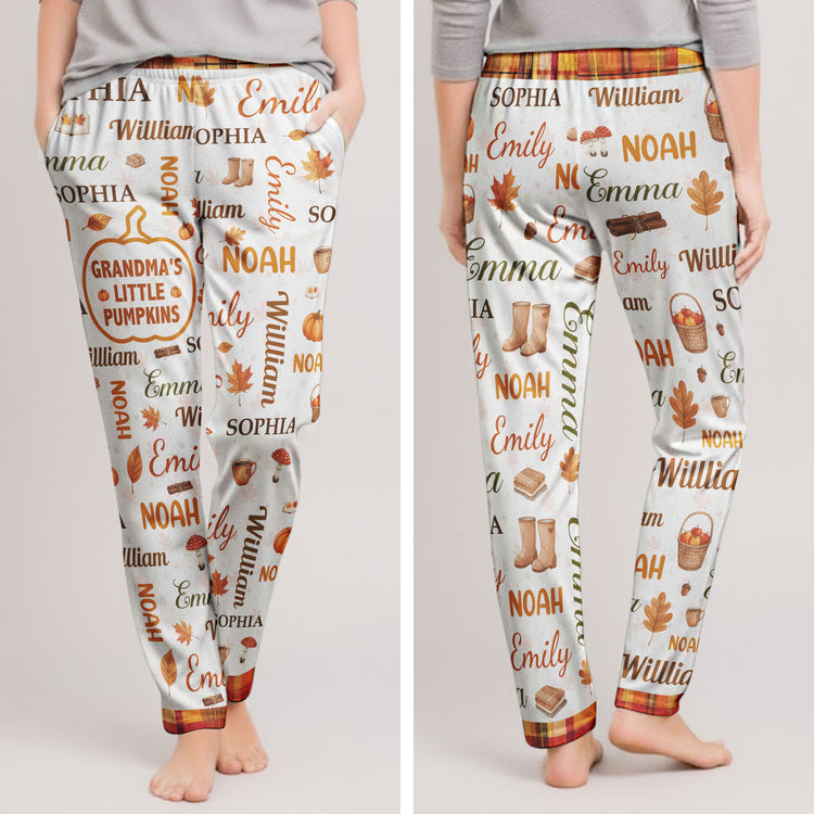 Grandma'S-Little-Pumpkins-Repeating-Names-Fall-Pattern-Personalized-Lounge-Pants-5