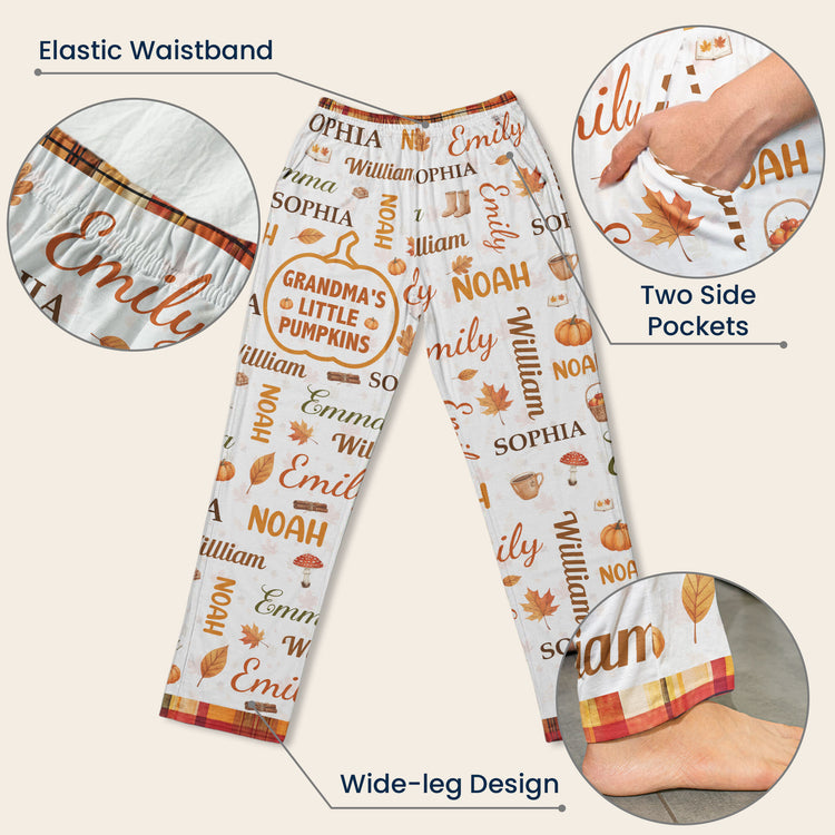 Grandma'S-Little-Pumpkins-Repeating-Names-Fall-Pattern-Personalized-Lounge-Pants-7