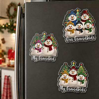 Grandma Snowman Christmas Vibe - Personalized Magnet