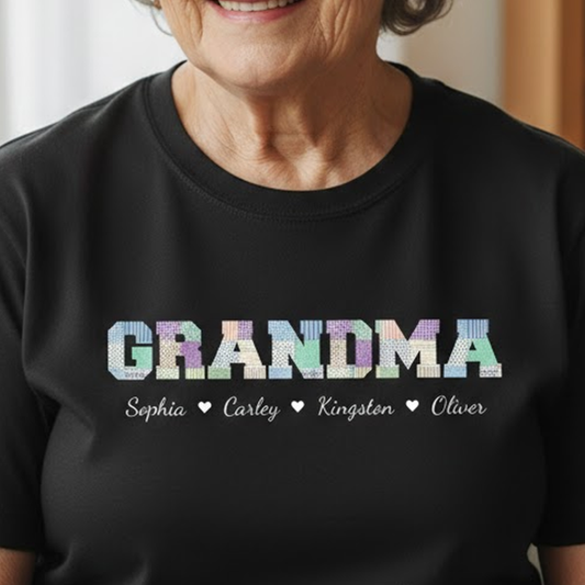 Grandma-Title-Patchwork-Print-Personalized-Shirt-1