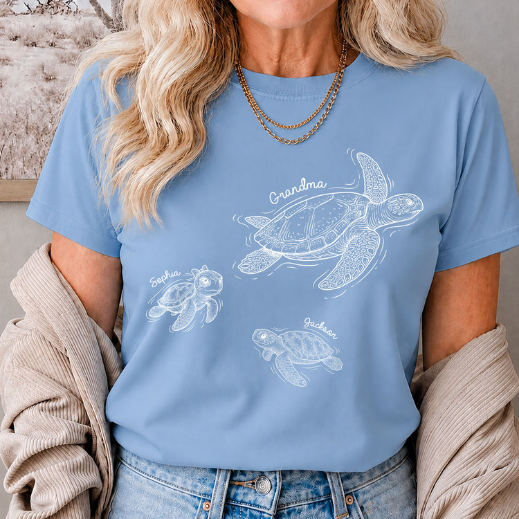 Grandma-Turtle-With-Kids-Names-Personalized-Shirt-1