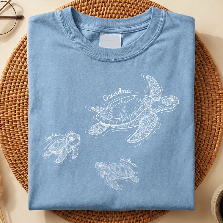 Grandma-Turtle-With-Kids-Names-Personalized-Shirt-2