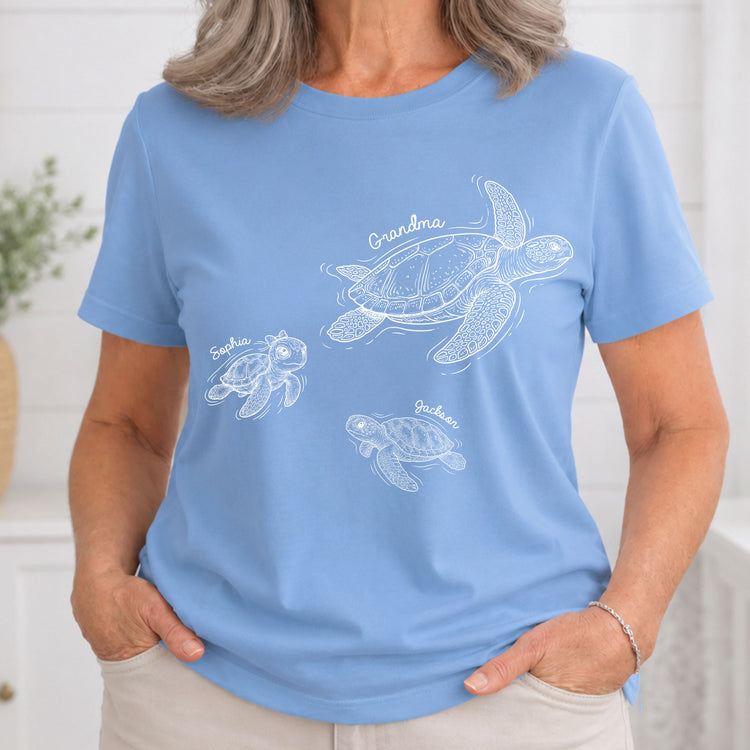 Grandma-Turtle-With-Kids-Names-Personalized-Shirt-3