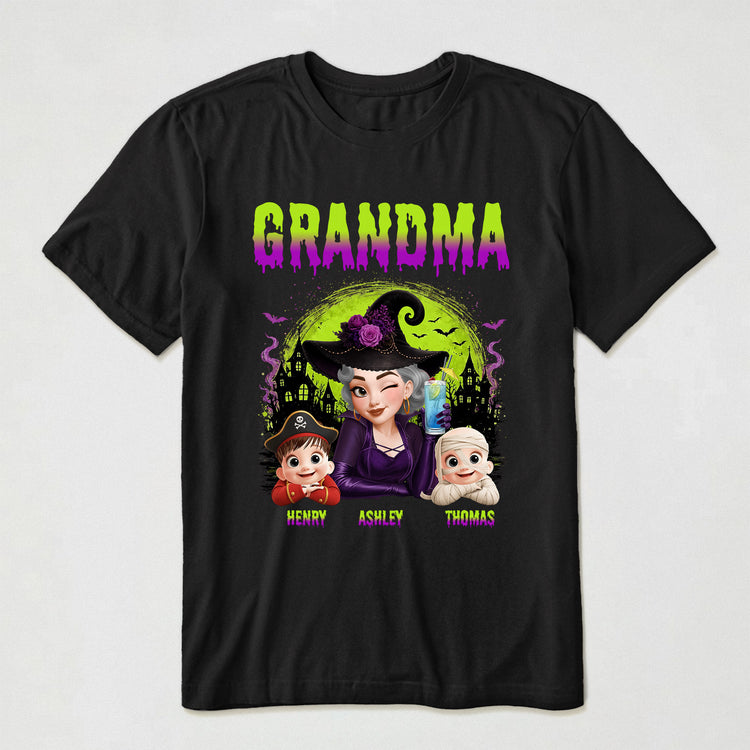 Grandma-Witch-With-Little-Monsters-Personalized-Shirt-2