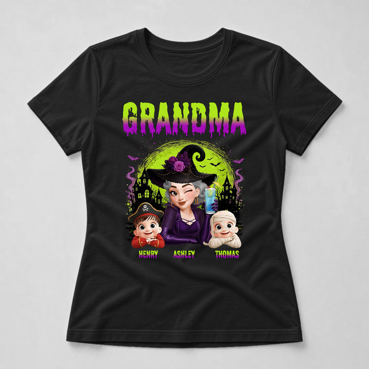 Grandma-Witch-With-Little-Monsters-Personalized-Shirt-3