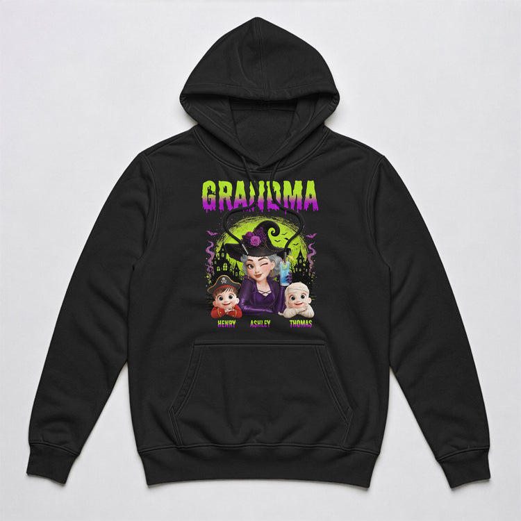 Grandma-Witch-With-Little-Monsters-Personalized-Shirt-5