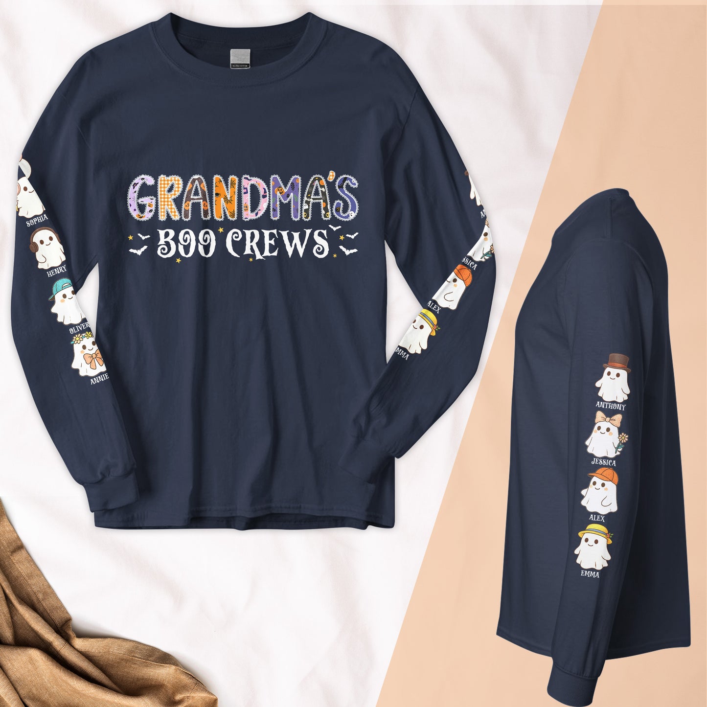 Grandma's Boo Crews - Custom Long Sleeve T-Shirt