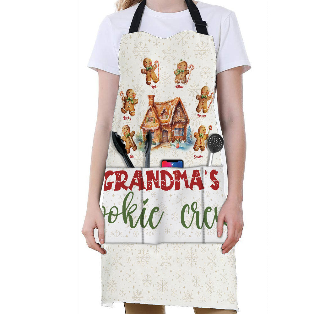 Grandma's Cookie Crew - Christmas Gifts For Mimi, Nana, Gigi - Personalized Apron