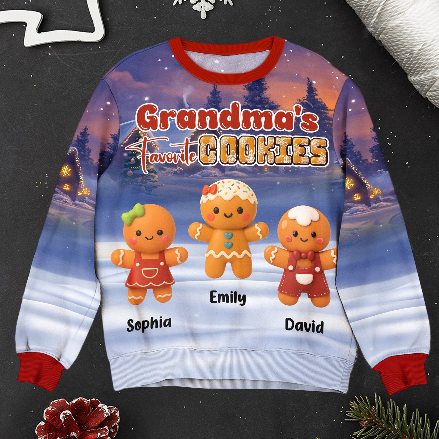 Grandma's Favorite Cookie - Personalized AOP Sweatshirt