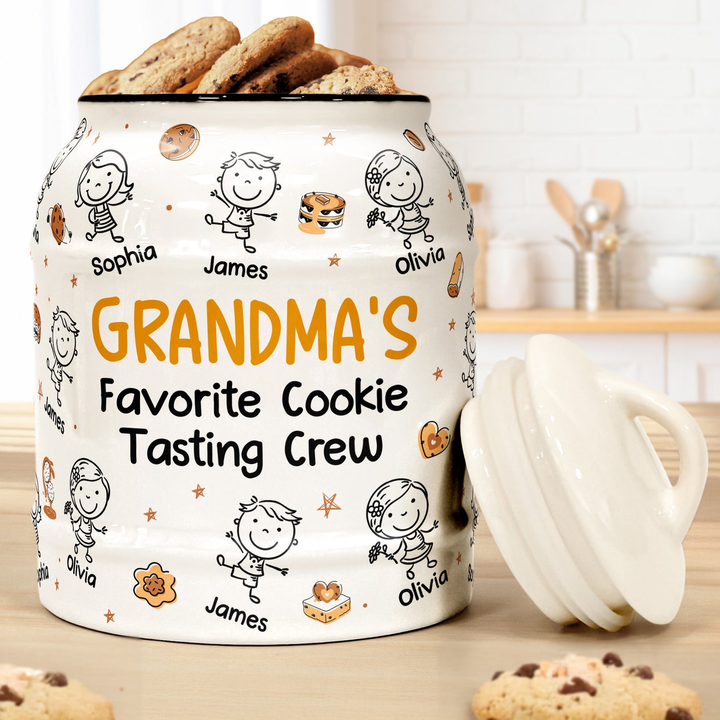 Grandma's Favorite Cookie Tasting Crew - Personalized Cookie Jar