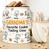 Grandma's Favorite Cookie Tasting Crew - Personalized Cookie Jar
