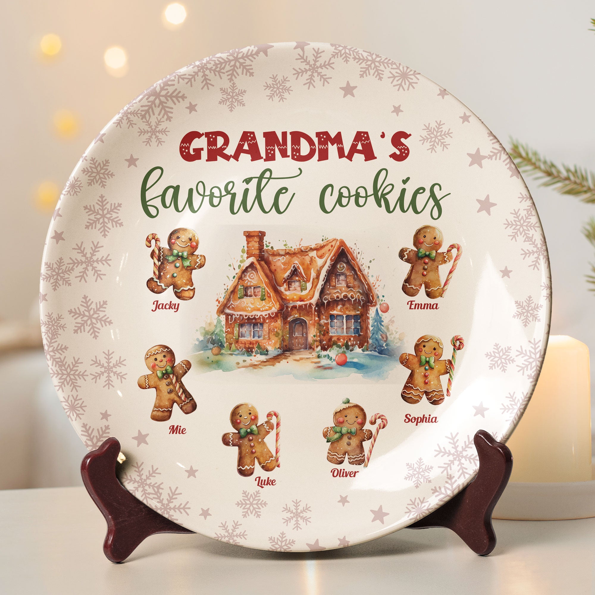 Grandma's Favorite Cookies - Personalized Ceramic Plate - Gift For Grandma