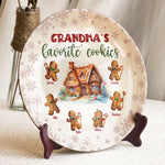 Grandma's Favorite Cookies - Personalized Ceramic Plate - Gift For Grandma