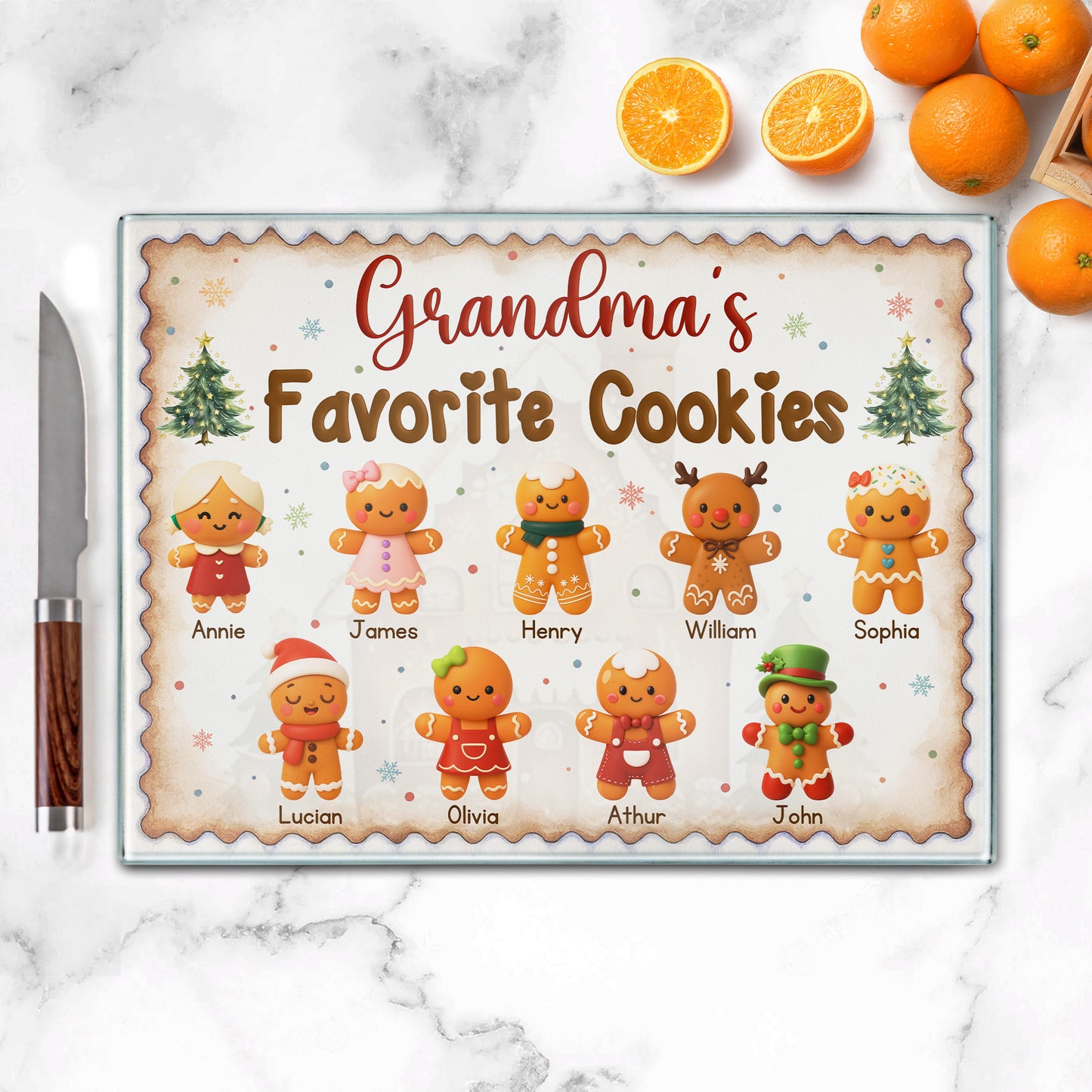 Grandma's Favorite Cookies - Personalized Glass Cutting Board