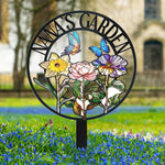 Grandma's Garden Birth Month Flowers - Personalized Metal Garden Stake