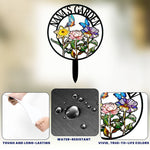 Grandma's Garden Birth Month Flowers - Personalized Metal Garden Stake
