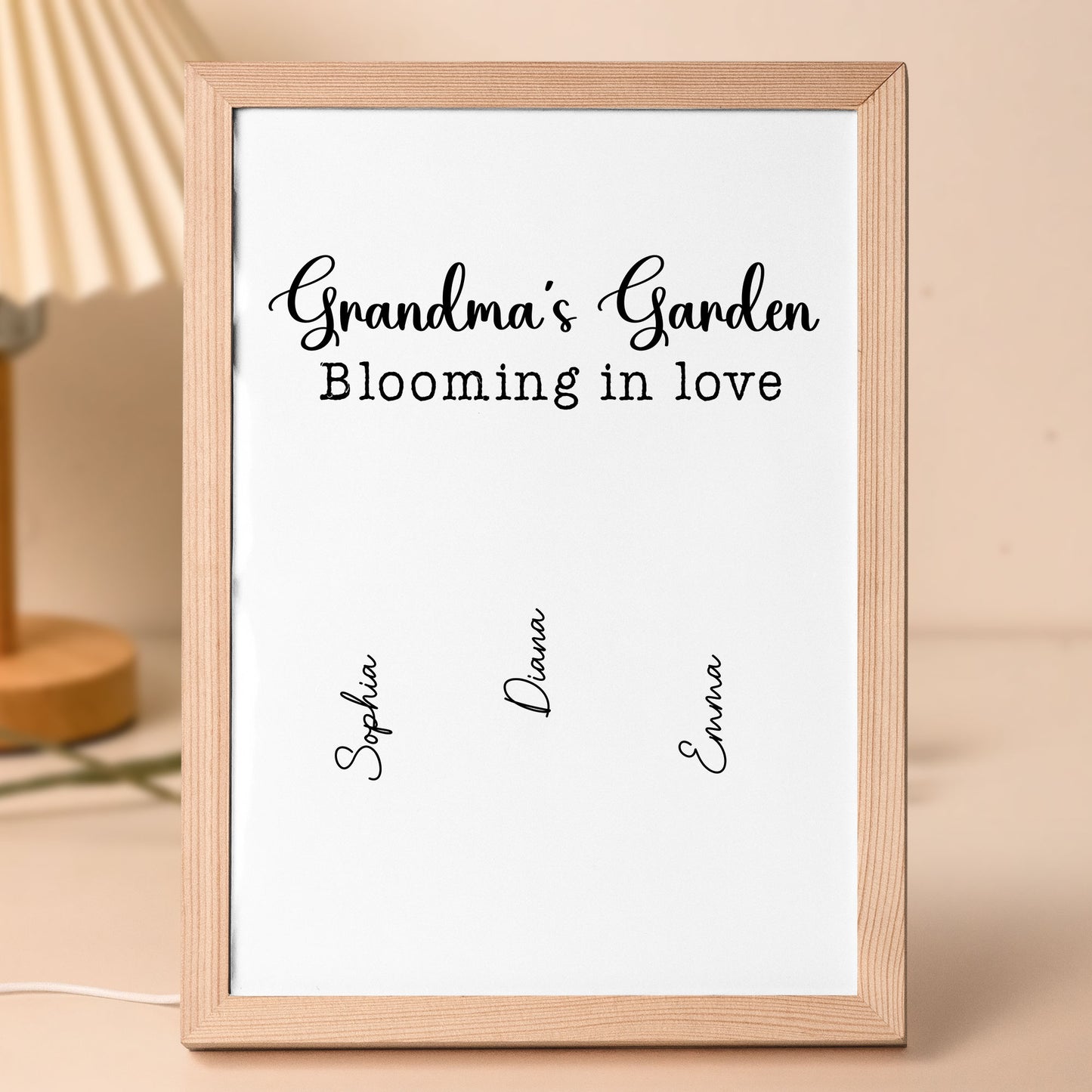 Grandma's Garden Blooming In Love - Personalized Light Up Picture Frame