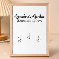 Grandma's Garden Blooming In Love - Personalized Light Up Picture Frame