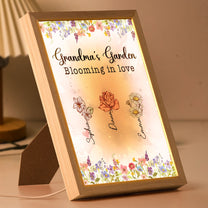 Grandma's Garden Blooming In Love - Personalized Light Up Picture Frame