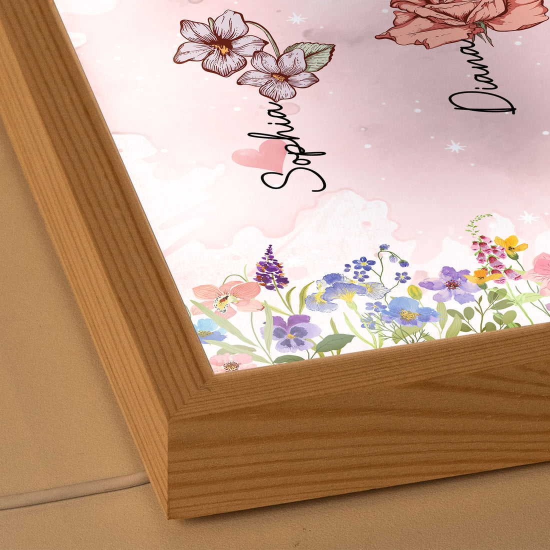 Grandma's Garden Blooming In Love Personalized Light Up Picture Frame