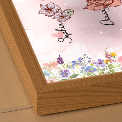 Grandma's Garden Blooming In Love - Personalized Light Up Picture Frame