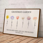 Grandma's Garden Christian Gift For Grandma, Mom - Proverbs 31:28 - Personalized Poster