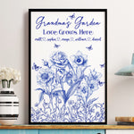 Grandma's Garden Custom Birth Flowers Kids - Personalized Poster