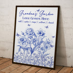 Grandma's Garden Custom Birth Flowers Kids - Personalized Poster