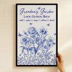 Grandma's Garden Custom Birth Flowers Kids - Personalized Poster