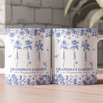 Grandma's Garden - Custom Kids Birth Flower Toile De Jouy - Personalized Mug