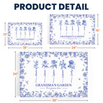 Grandma's Garden - Custom Kids Birth Flower Toile De Jouy - Personalized Poster