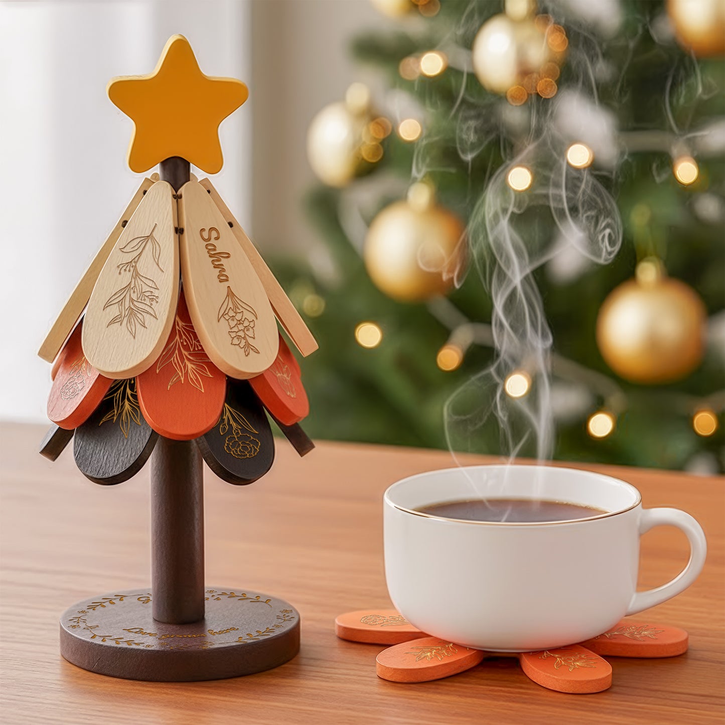 Grandma's Garden Engraved Birth Flower - Personalized Trivet Tree