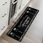 Grandma's Garden Love Grows Here Birth Flower Stained Glass - Personalized Runner Rug