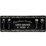 Grandma's Garden Love Grows Here Birth Flower Stained Glass - Personalized Runner Rug