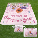 Grandma's Garden Love Grows Here - Personalized Picnic Blanket
