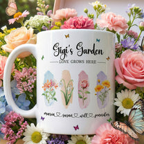 Grandma's Garden Love Grows Here With Grandkid's Birth Flower - Personalized Mug