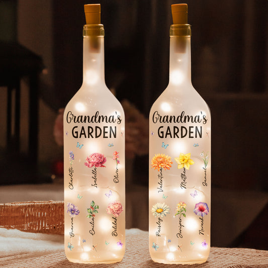 Grandma's Garden - Personalized Bottle Lamp