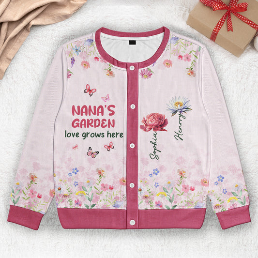 Grandma's Garden - Personalized Crewneck Cardigan