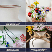 Grandma's Garden - Personalized Vase With Glass Birth Month Flowers