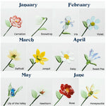 Grandma's Garden - Personalized Vase With Glass Birth Month Flowers