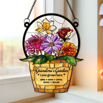 Grandma's Garden - Personalized Window Hanging Suncatcher Ornament