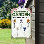 Grandma's Garden Run Free And Play - Personalized Metal Sign